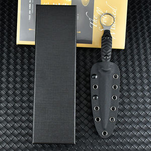 아웃도어 G10 핸들 고정식 칼 D2 강철 블레이드 캠핑 포켓 전술용 사냥 나이프 칼집 포함 - Product Image 5