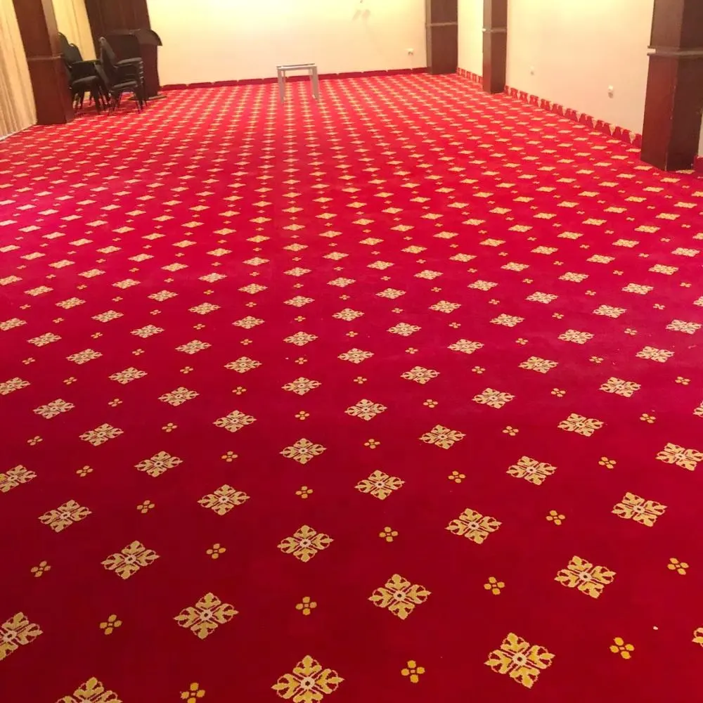 אישית לחתוך ערימת אדום מסעדה אולם אירועים קזינו שטיח ניילון הדפסת שטיח T-A20 סדרה