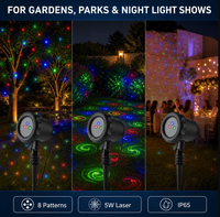 Projecteur Laser RGB 8 Motifs en 1 IP65 Extérieur 100-240V CE Mini pour Jardin, Parc, Pelouse, Cour, Spectacle Lumineux Nocturne, Fêtes et Événements Saisonniers