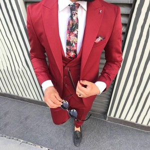 Traje de 3 Piezas (Chaqueta+Pantalón+Chaleco) con Solapa Negra para <span class=keywords><strong>Hombre</strong></span>, Traje de Novio Entallado Hecho a Medida, Traje de Boda Personalizado - Product Image 4