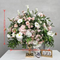 Boule de fleurs artificielles en soie DKB personnalisée, 30cm-80cm, grande composition florale, centre de table de mariage, décoration, boule de roses