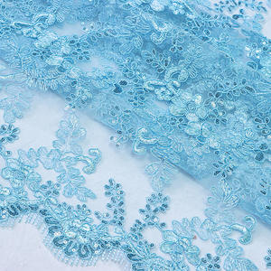 Gran oferta, cordón de tela de encaje bordado blanco, malla bordada de poliéster para accesorios de vestido de novia y bolsos para niñas - Product Image 3