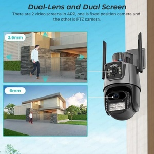 ซิมการ์ด 4G กล้องวงจรปิด IP 8MP 4K WiFi กล้องวงจรปิดแบบเลนส์คู่ จอคู่ กล้อง PTZ พร้อมไฟส่องสว่างและสัญญาณเตือนภัย กล้องวงจรปิดรักษาความปลอดภัย แอป Yoosee - Product Image 2
