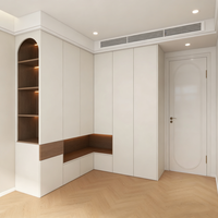 Usine spécialisée dans la personnalisation de grands meubles de rangement et d'exposition modernes en forme de L, armoires en MDF entièrement personnalisables avec étagères ouvertes