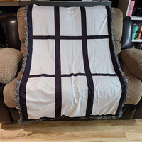Impression personnalisée Photo de famille presse à chaud tissé flanelle jeter couverture polaire sublimation couverture vierge avec 9 20 panneau