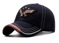 Gorra de béisbol personalizada 100% algodón con logotipo bordado en oro, 6 paneles, para hombre y mujer, con correa trasera ajustable.