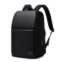 Sac à dos minimaliste pour homme, idéal pour les affaires, avec port USB, en PU et polyester, imperméable, bretelles à coussin d'air, fermeture éclair et fermoir, pour les voyages en extérieur et le transport d'ordinateur