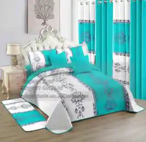 Comforter anna sıcak satış lüks yatak örtüleri 12 parça perde nevresim takımı perdeler ile yorgan seti yatak örtüsü seti ile perdeler
