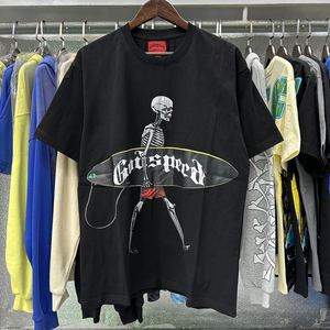 Camiseta de Lujo <span class=keywords><strong>Streetwear</strong></span> para Hombre, Diseño Gráfico, Estampado de Calavera, Lavado Ácido, Estilo <span class=keywords><strong>Vintage</strong></span>, Tallas Grandes - Product Image 5