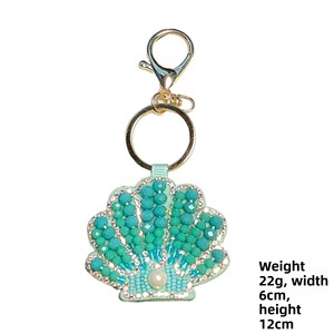 Porte-clés perlé en strass avec homard, jolis charms de sac cousus à la main, coquilles de crabe, tortue, appliques à suspendre, cordon de sac - Product Image 4