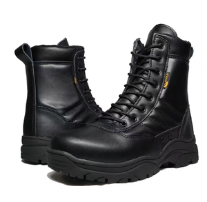 TSB09 Winter <b>Working</b> Outdoor Duty Men All in <b>Leather</b> Tactical <b>Boots</b> with Ventilation Holes at Both Sides with Side Zip - Product Image 4