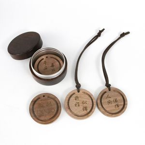 Diffuseur d'huiles essentielles en bois, pendentif rond gravé au laser, calligraphie, aromathérapie pour la maison et la voiture, ornement décoratif suspendu - Product Image 2