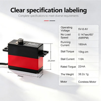 Servo TTL Serial Bus sin Núcleo de 12 kg y 360° °   Eje de fuerza constante de un solo eje para pinza robótica, educación STEM cuadrúpeda, mini automatización