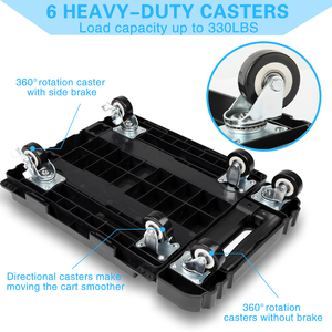 Ylcaster 6 पहियों आगे बढ़ पोर्टेबल भंडारण एल्यूमीनियम हाथ गाड़ी <span class=keywords><strong>foldable</strong></span> ट्राली 500X350mm - Product Image 2