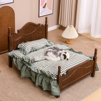 Lit pour animaux de compagnie en bois massif HaiXiangTong, toutes saisons, design traditionnel, maison de jardin pour chien et chat, pour Teddy, Bichon et autres races