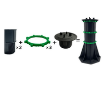 Support de terrasse moderne en PP à haute capacité de charge, piétement en plastique réglable en hauteur pour fondation de abri, compatible bois, béton, métal
