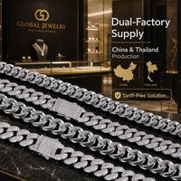 Collier ZIRCON certifié REACH, 12 mm de large, en laiton blanc, chaîne géométrique classique, CZ, unisexe, tendance