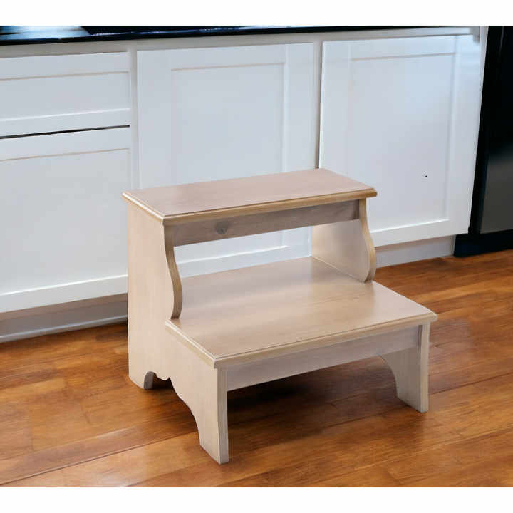 HMS 15\" Natural Solid Wood and Manufactured Wood Backless Bar Chair