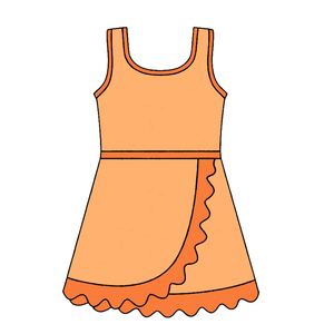 Vestido morado liso con diseño de escamas de pez para niña pequeña, estilo boutique, sin mangas, con ribete festoneado, para bebé o niña, modelo GSD4125. - Product Image 5