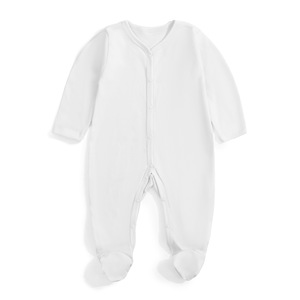 Tutina per Neonati in Cotone 100% Tinta Unita, Manica Lunga, Copertura Completa con Piedini, Personalizzabile - Product Image 5