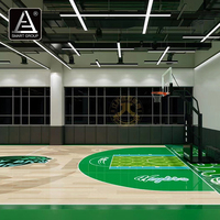 Terrain de basket intérieur écologique Plancher en bois d'érable sportif Plancher de basket-ball en bois dur Terrain de basket Plancher de salle de sport