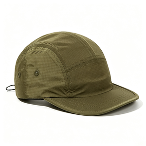 Custom OEM ODM 5-Panel Unisex Sports Camp Cap Canvas Quick Dry <b>Hat</b> Drawstring Closure Outdoor Travel Fishing Light Weight - Product Image 3