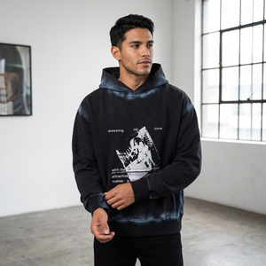 Y2K <b>Skeleton</b> & Graphic Printed Pullover <b>Hoodie</b> Vintage Loose Fit Men's Fleece Sweatshirt 100% Cotton Fleece - Product Image 4