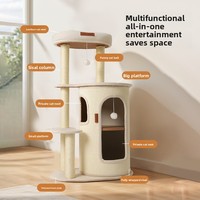 Griffoir-lit durable pour chat en sisal non parfumé, arbre à chat moderne multi-niveaux en carton, petite taille, intérieur/extérieur, 64 cm