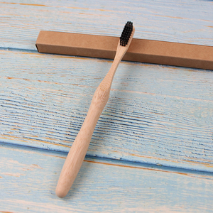 Brosse à dents en bambou <span class=keywords><strong>personnalisable</strong></span> avec logo, biodégradable, écologique, manche en forme de <span class=keywords><strong>gourde</strong></span>, poils souples à moyens, pour soins bucco-dentaires adultes - Product Image 1