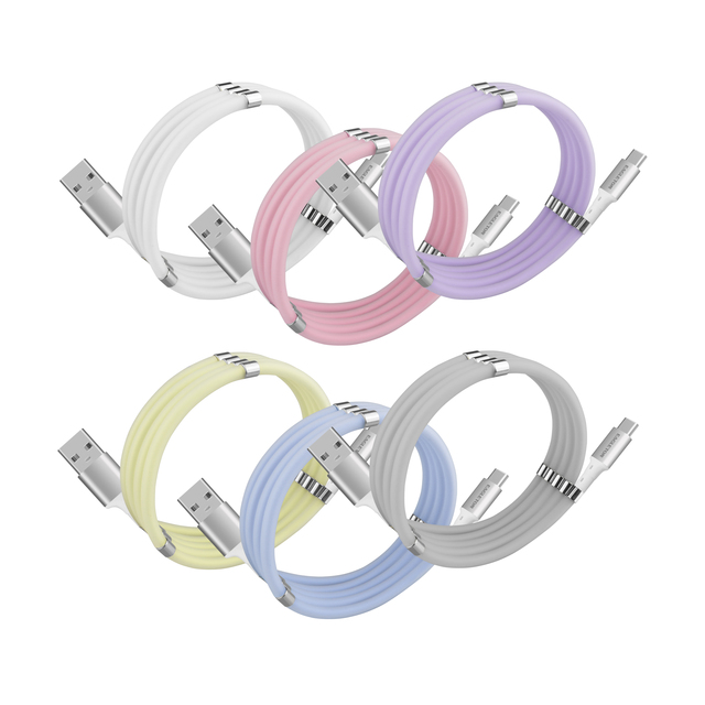 Redesigned Easy-coil 2.4A Fast Charging A&C Magnetic Usb Data Charging Cable