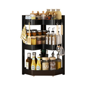Estante de Almacenamiento para Cocina en Forma de Esquina Najia, Organizador Triangular para Especias con Abrazaderas Metálicas, Estante Colgante Multiusos Plegable - Product Image 4