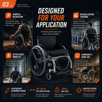 Fauteuil roulant manuel pliable pour le sport avec cadre en alliage d'aluminium, roues de 24 pouces pour personnes âgées, handicapées, mobilité et indépendance
