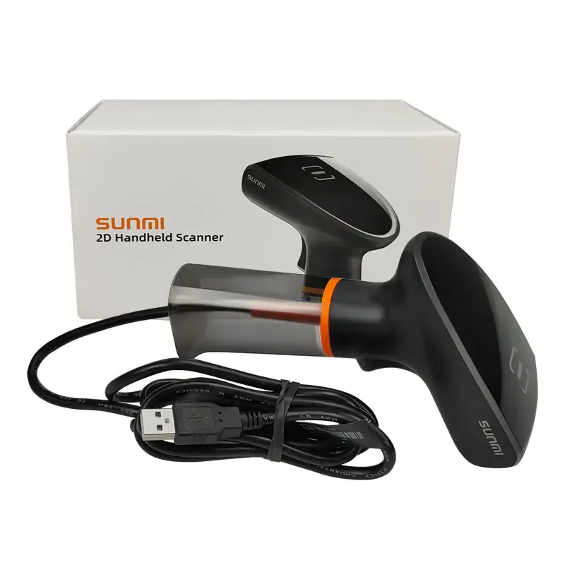 SUNMI-Escáner de código de barras con cable de mano, sistema múltiple de escaneo automático rápido y preciso, 1D/2D, USB, 2