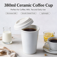 Mug en céramique sans poignée créatif avec manchon en silicone personnalisé, tasse à café, thé au lait, logo personnalisé pour cadeaux promotionnels d'entreprise