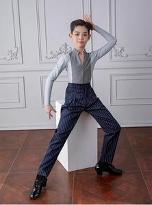 Conjuntos de baile latino versátiles clásicos populares, Top de manga larga con bloqueo de Color, actuación de práctica de baile latino de Salsa Jazz para niño - Product Image 4