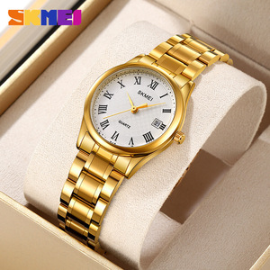 Skmei Quartz Watch Rose Gold Stainless Steel Band Analog Display Women's Watch 7.8mm Thin 30M Waterproof - Product Image 4