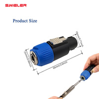 Connecteur pour enceintes DJ, adaptateur Speakon 4 broches NL4FC mâle vers prise mono TS 6,35 mm femelle