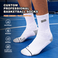 Chaussettes de sport personnalisées avec logo brodé, chaussettes de basketball personnalisées pour hommes, chaussettes rembourrées