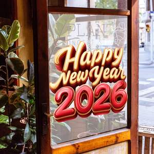 สติ๊กเกอร์ติดหน้าต่างปีใหม่ 2026 ขายส่ง ของตกแต่งกระจกสีสันสร้างสรรค์ สำหรับร้านค้า ห้องนอน ฉากหลังวันหยุด - Product Image 6