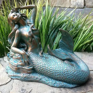 Tamaño de la vida al aire libre decoración bronce sirena estatua en venta