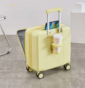 Nouvelle valise universelle à roulettes 18 pouces en ABS+PC avec porte-gobelet et <span class=keywords><strong>port</strong></span> de charge USB, <span class=keywords><strong>bagage</strong></span> de cabine - Product Image 2