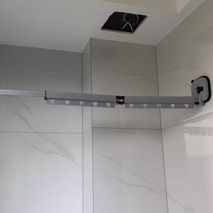 Séchoir à linge pliable pour balcon, mural, en alliage d'aluminium, avec barre télescopique, pour suspendre les vêtements sans percer - Product Image 5