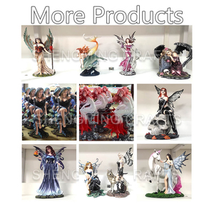 Escultura de Hada Bruja Montada en Escoba de Resina Poliéster Personalizada SMC, Hecha a Mano, Linda Decoración para el Hogar, Estatua Artesanal, Idea de Regalo de Halloween - Product Image 4