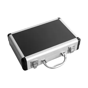 Étui rigide de voyage de boîte à outils en aluminium portatif de couleur argentée