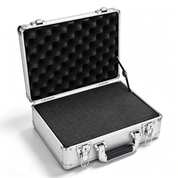Caja de herramientas portátil de aleación de aluminio, maletín de almacenamiento de documentos, equipo de Hardware, caja de instrumentos con esponja