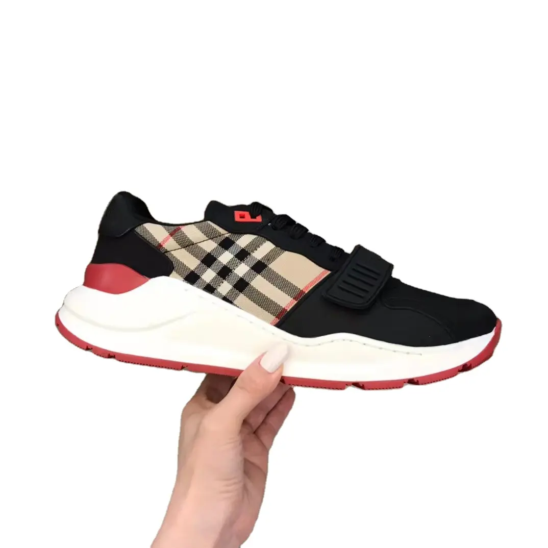 2023 Designer Vintage Sneakers Grid Printed Check Pattern Leather Suede Canvas Arthur Thick Sole Women Men Casual Brand Shoes