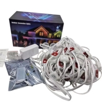 Guirlande lumineuse LED permanente extérieure intelligente KCX 50FT pour décoration de fête de Noël, étanche IP68, points lumineux RGBIC pour les avant-toits
