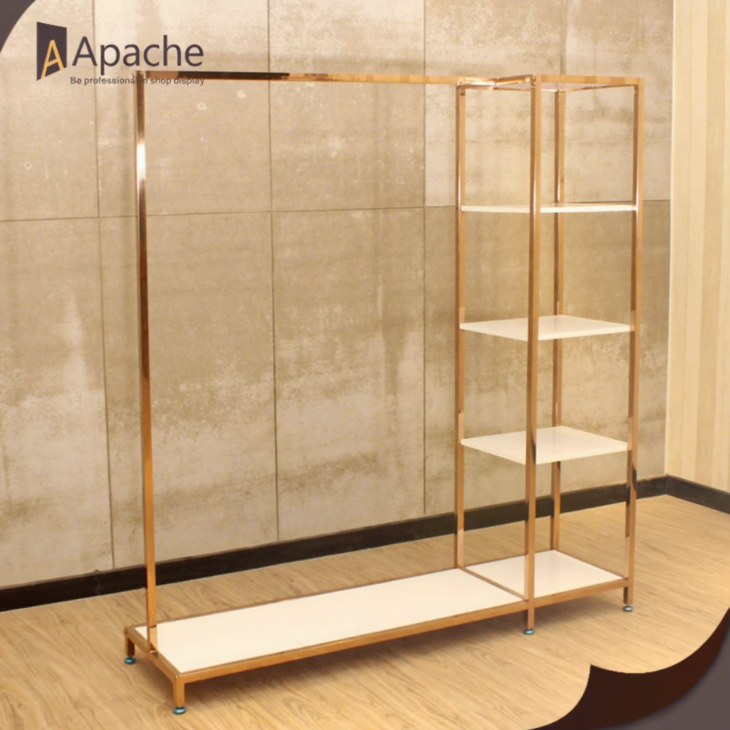Apache Gold for Modern Metal Display Stand with Custom Logo Floor Standing Child Garment Rack for Retail Shops — view 2