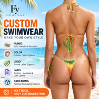 Maillot de bain sexy personnalisé pour femmes, imprimé coloré, vente chaude, maillots de bain dos nu, ensemble bikini à lanières deux pièces
