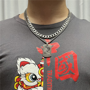 Collar con Colgante de Lobo de Acero Inoxidable, Diseño Animal para Hombre, Estilo Punk, Joyería de Regalo 12033 - Product Image 3